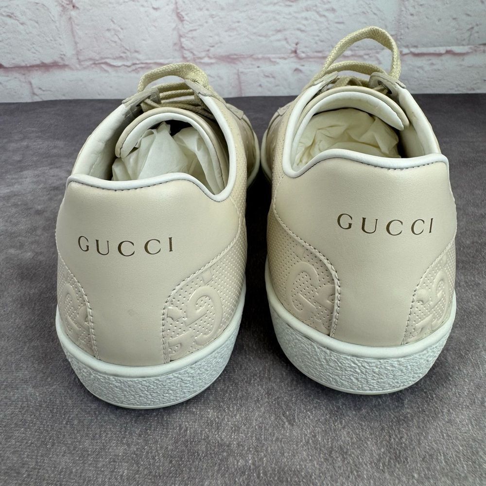 Gucci Women’s Series Gg Embossed Low Sneakers New 38.5 - Picture 6 of 12